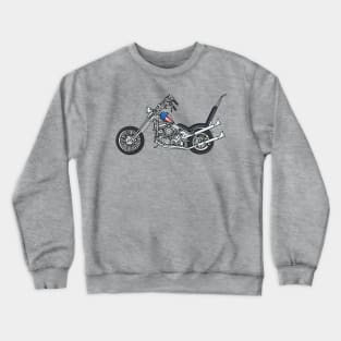 Chopper Motorcycle 1950 cartoon illustration Crewneck Sweatshirt